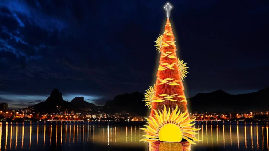 Árvore de Natal flutuante começou a ser montada em 29 de setembro Árvore de Natal flutuante começou a ser montada em 29 de setembro