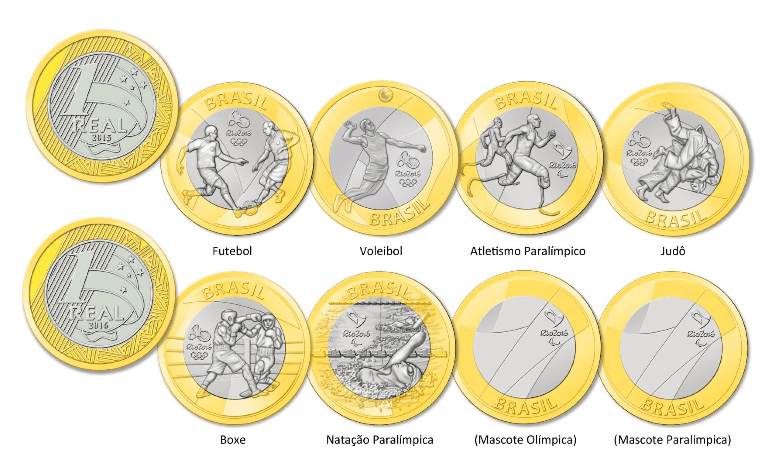 Moedas comemorativas dos Jogos Rio 2016