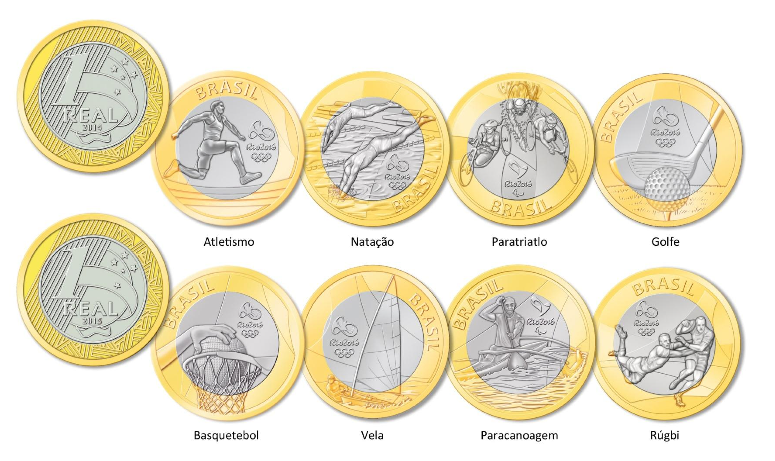 Moedas comemorativas dos Jogos Rio 2016 Moedas comemorativas dos Jogos Rio 2016
