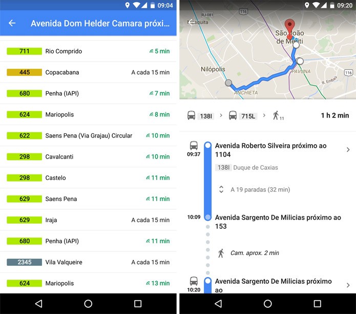 Google Maps mostra informações em tempo real dos ônibus