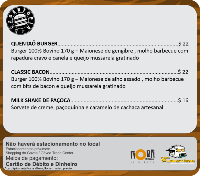 Cardápios burgertopia julho