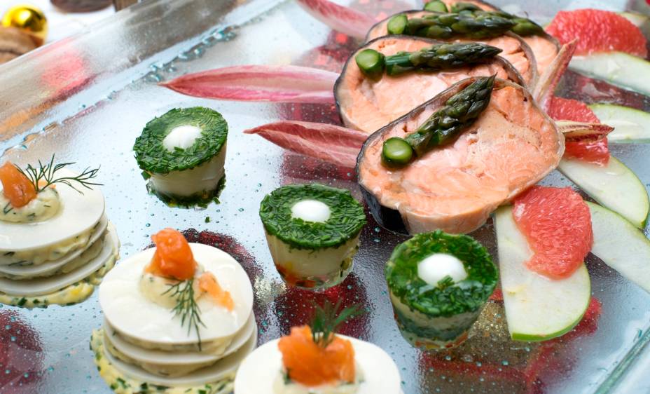 Skylab: itens do farto bufê montado no 30º andar do Rio Othon Palace Skylab: itens do farto bufê montado no 30º andar do Rio Othon Palace