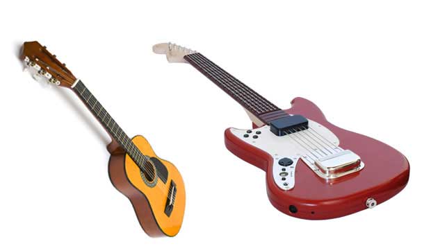 Gosta de música? Toque um instrumento, mesmo que for aqueles violões de madeira! Isso era válido até 2005, quando surgiu o jogo de videogame Guitar Hero, controlado por uma guitarra de plástico. Desde então, os pequenos se tornam músicos sem nem ver um in<br> Gosta de música? Toque um instrumento, mesmo que for aqueles violões de madeira! Isso era válido até 2005, quando surgiu o jogo de videogame Guitar Hero, controlado por uma guitarra de plástico. Desde então, os pequenos se tornam músicos sem nem ver um in<br>