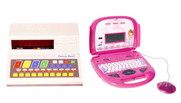 Hoje os notebooks infantis são uma febre. Cheios de jogos e atividades educativas, eles ensinam até línguas, como este da Xuxa (da Candide, custa R$ 169,99*) que é trilingue e tem 88 atividades. Essa onda começou em 1988, com o Pense Bem, da Tectoy. Ele d<br> Hoje os notebooks infantis são uma febre. Cheios de jogos e atividades educativas, eles ensinam até línguas, como este da Xuxa (da Candide, custa R$ 169,99*) que é trilingue e tem 88 atividades. Essa onda começou em 1988, com o Pense Bem, da Tectoy. Ele d<br>