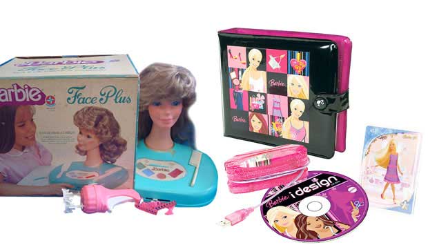 Nos anos 80, as meninas podiam ser cabeleireiras e maquiadoras com os brinquedos Barbie Hair e Barbie Face: bustos da boneca para pentear e maquiar. Agora, elas são estilistas com a Barbie. O Kit Idesign, da Mattel, permite usar cartas de roupinhas, com u<br> Nos anos 80, as meninas podiam ser cabeleireiras e maquiadoras com os brinquedos Barbie Hair e Barbie Face: bustos da boneca para pentear e maquiar. Agora, elas são estilistas com a Barbie. O Kit Idesign, da Mattel, permite usar cartas de roupinhas, com u<br>