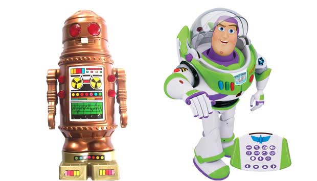 Quando chegou às lojas em 1982, o robô Ar-tur, da Estrela, era o top da modernidade. Tinha 60 cm de altura, andava, girava, piscava e emitia sons. Hoje, o top para a criançada é o Buzz Lightyear Ultimate, da Yellow. O robô mede 42 cm, tem controle remoto,<br>