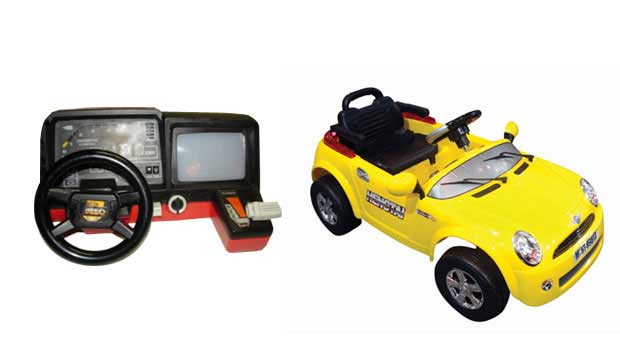 O videogame com direção e marchas permitia aos meninos dos anos 80 brincar de motorista sem sair do lugar. Hoje, a brincadeira é mais realista. Existem carros como o Super Car, elétrico que tem ré, direção, buzina, seta e cinto de segurança. Ele custa R$<br> O videogame com direção e marchas permitia aos meninos dos anos 80 brincar de motorista sem sair do lugar. Hoje, a brincadeira é mais realista. Existem carros como o Super Car, elétrico que tem ré, direção, buzina, seta e cinto de segurança. Ele custa R$<br>