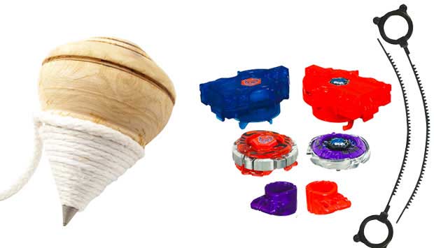 O pião é um brinquedo milenar que entreteve muitas gerações. Basta puxar a corda e deixar a peça, de plástico ou madeira, girando. Sua ideia original foi adaptada para gerar novos brinquedos, como os BeyBlade, inspirados no desenho animado de mesmo nome.<br>