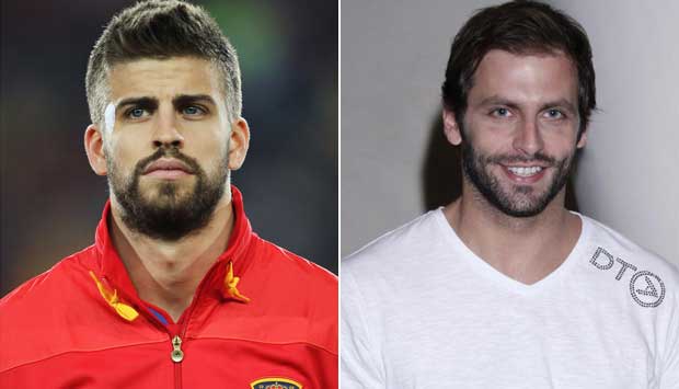 O zagueiro do Barcelona Gerard Piqué se parece muito com o ator Henri Castelli. Você não acha?<br>