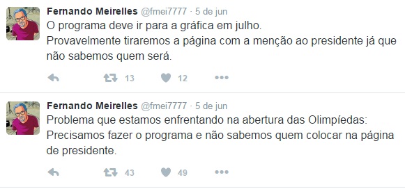 Fernando Meirelles usa o Twitter para desabafar sobre problema em relação à abertura da Olimpíada