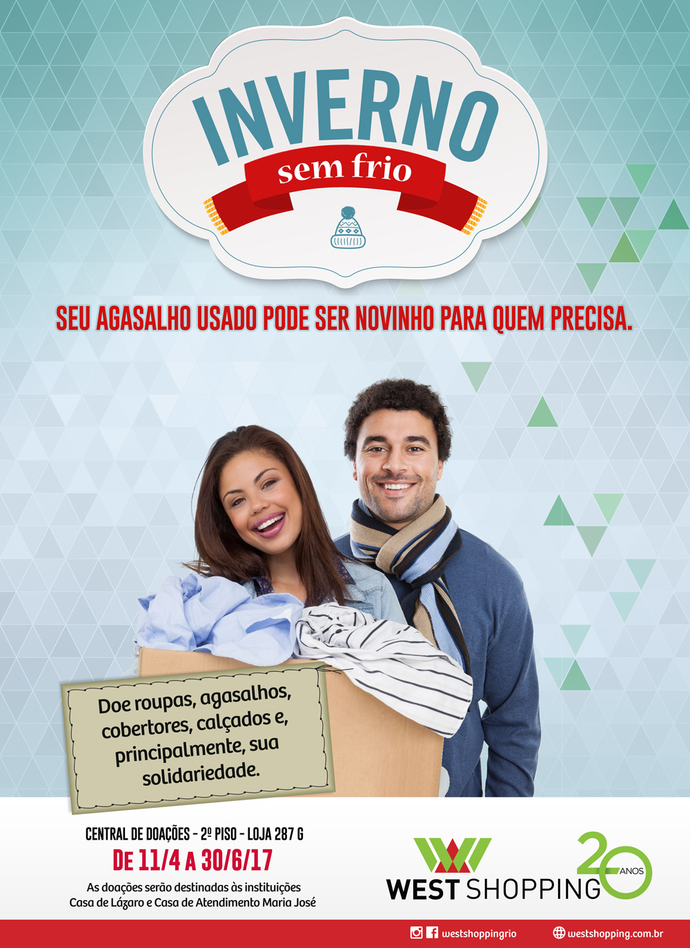 West Shopping elabora campanha social ‘Inverno sem frio’