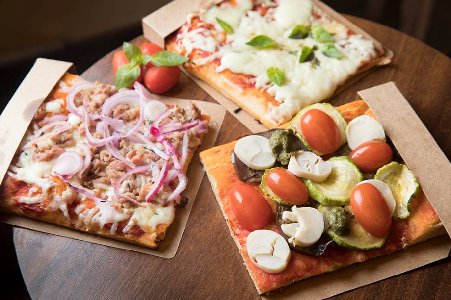 Pizzas al taglio: quadradinhas da Vero Pizzas al taglio: quadradinhas da Vero