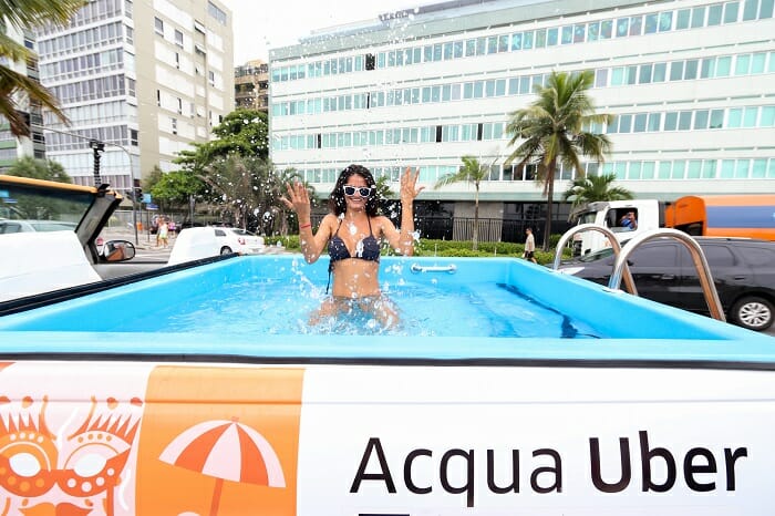 Uber lança a versão Acqua para o verão: picape com piscina