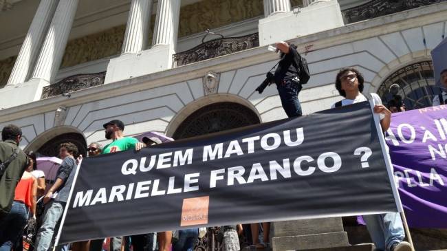 Ato na Cinelândia contra o assassinato de Marielle Franco