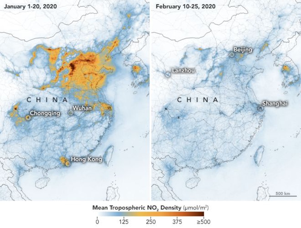 imagens-china-nasa (1) Imagens de satélite da China (Foto: Twitter Nasa/ Reprodução)