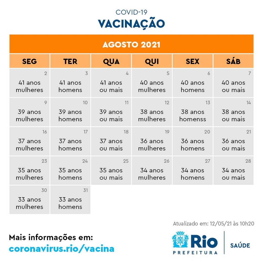 agosto Calendário de agosto