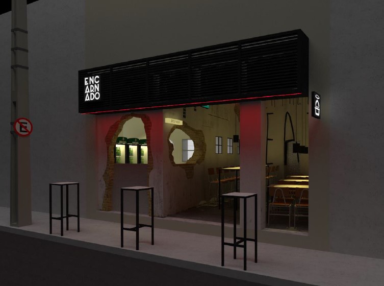 Nova fachada: o projeto do Encarnado Burger de Botafogo