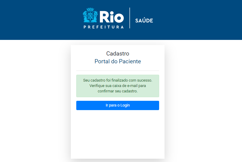 portalpref3 Página mostra mensagem de confirmação do login no e-mail