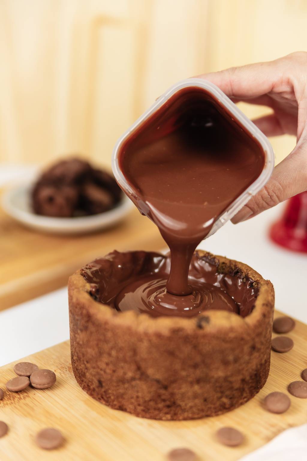 Fondue com ganache e acompanhamentos 2 Caramelle Lu: tudo começa com a ganache dentro do cookie