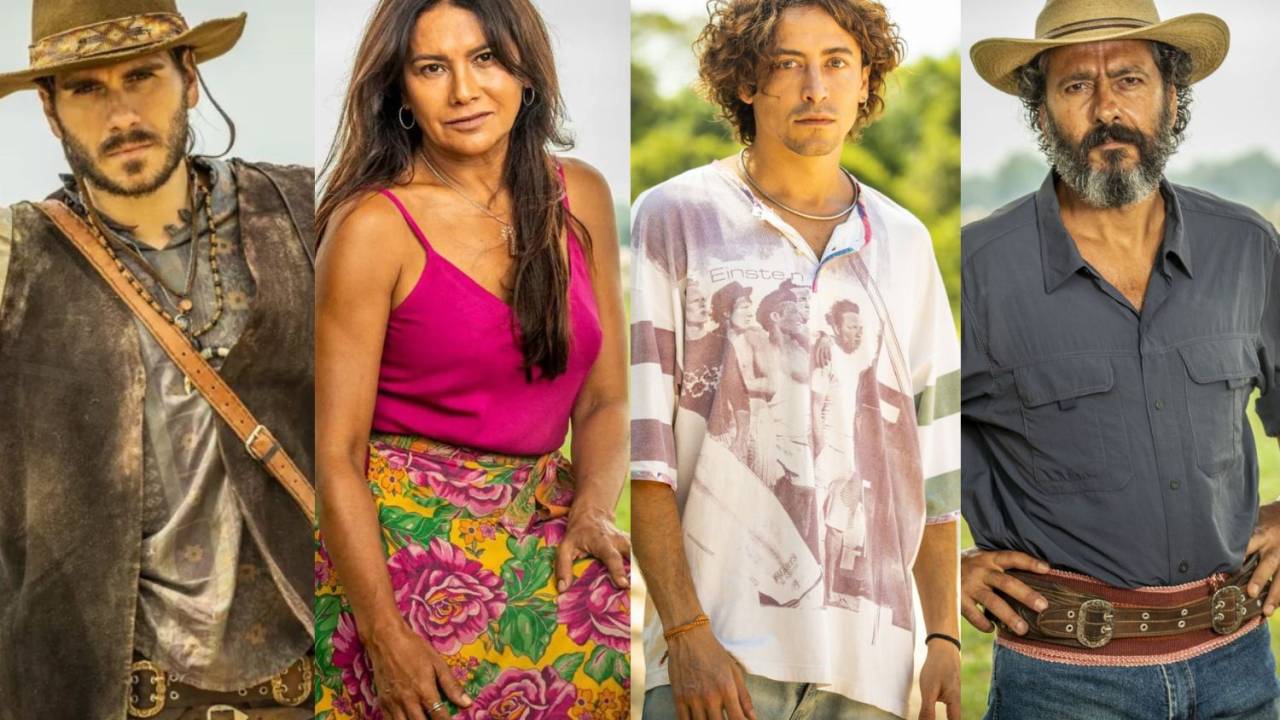 Foto mostra os atores de pantanal