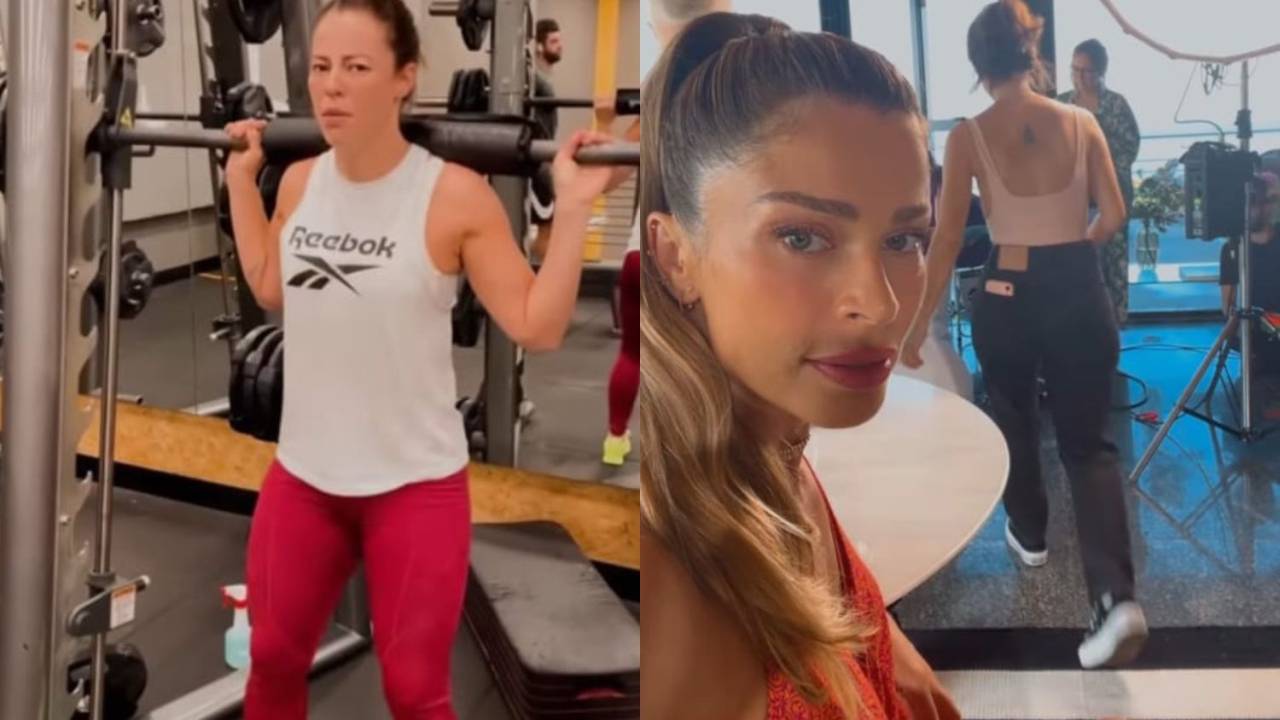Foto traz montagem de vídeos de Paolla Oliveira e Grazi Massafera