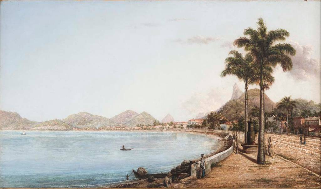 Nicolau Facchinetti Baía de Botafogo, 1875 Óleo sobre cartão 40 x 67.5 cm_Crédito Jaime Acioli_13421.FRENTE Pintura retrata a Baía de Botafogo no século XIX