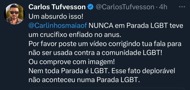 Carlos Tufveson critica Carlinhos Maia