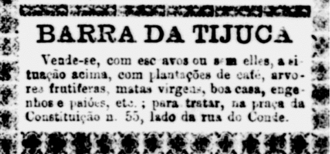 Anúncio de classificados vendendo fazenda na Barra