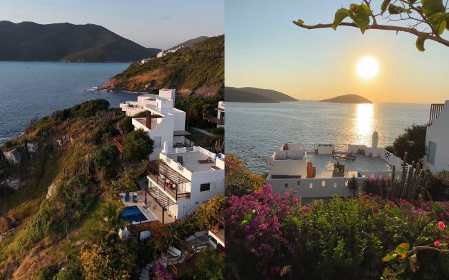 a vista e o clima do condomínio e da casa