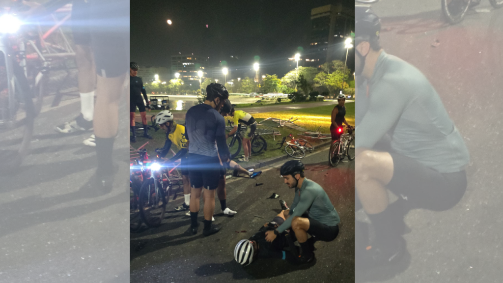 Grupo de ciclistas é atropelado em Botafogo. Motorista não prestou socorro