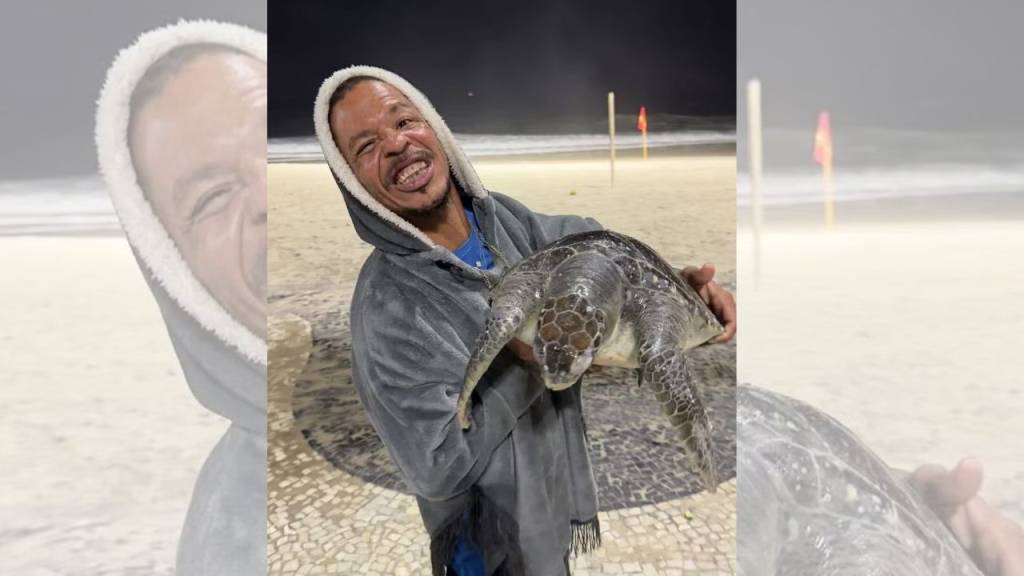PM é acionada após homem ser flagrado com tartaruga marinha na praia