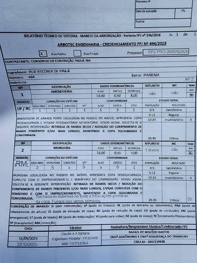 O laudo feito ainda em setembro pela FPJ