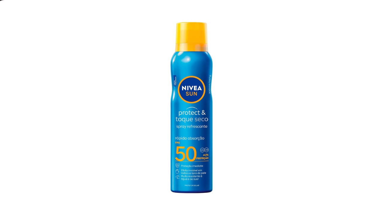 Spray com toque seco e FPS 50. Nívea, amazon.com.br. (R$ 47,77)