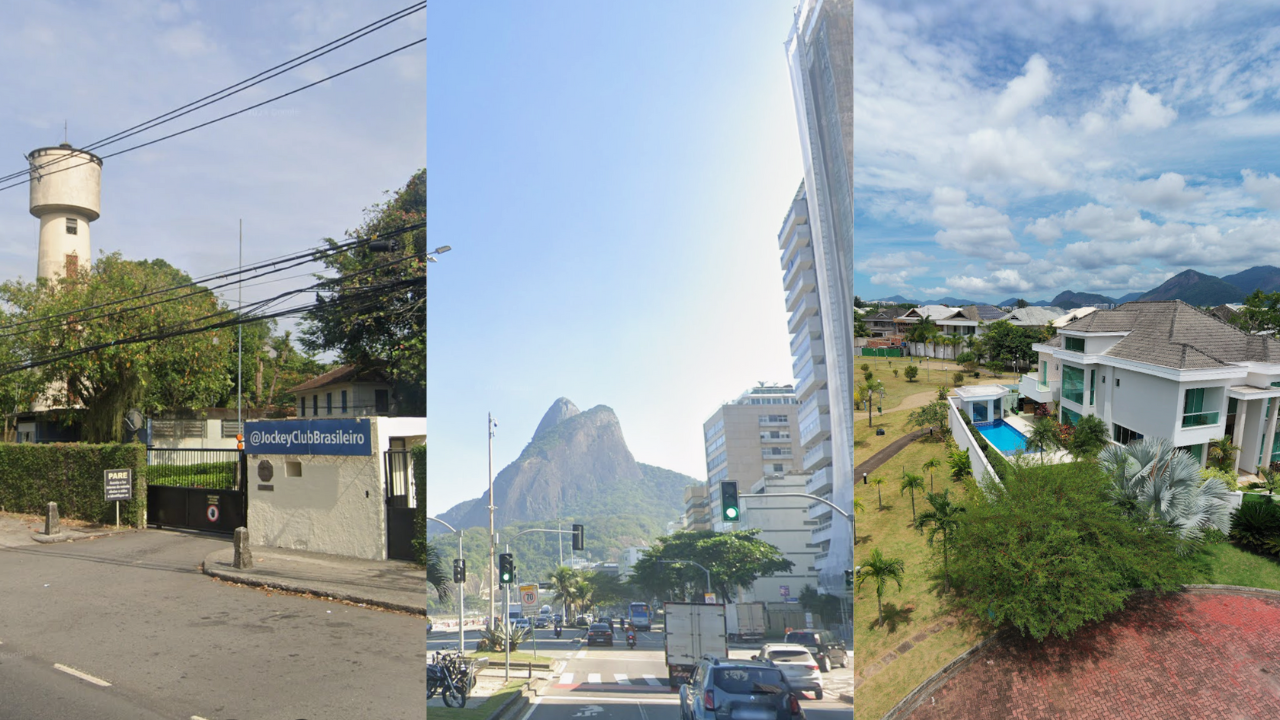 Avenida Delfim Moreira, no Leblon (centro); e a Rua Paulo Santos, na Barra da Tijuca (direita) são as ruas mais valorizadas do Rio segundo pesquisa.