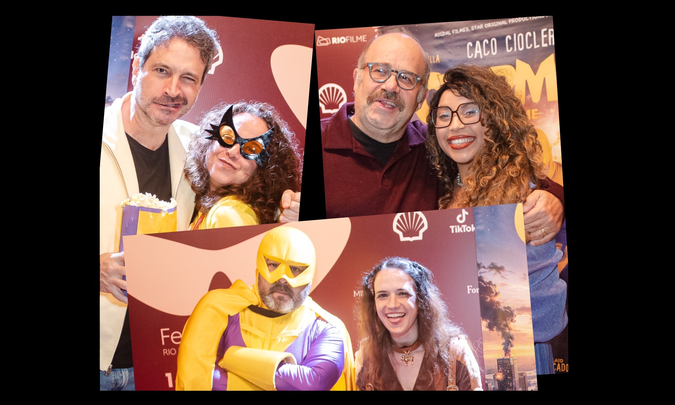 Cosplayers na pré-estreia de “Overman”, com Caco Ciocler